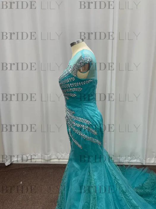 Luxury Off-the-Shoulder Beadings Mermaid Evening Gown - Prom Dress