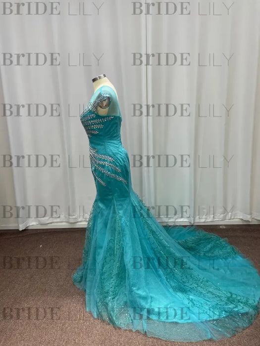 Luxury Off-the-Shoulder Beadings Mermaid Evening Gown - Prom Dress