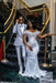 Luxury Off-the-Shoulder Sequins Prom Dress Mermaid Beadings Evening Gown with Tassels