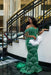 Luxury Off-the-Shoulder Sequins Prom Dress Mermaid Beadings Evening Gown with Tassels Green