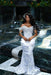 Luxury Off-the-Shoulder Sequins Prom Dress Mermaid Beadings Evening Gown with Tassels