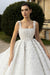 Luxury Square Neck Sequins Ball Gown Wedding Dress Sleeveless