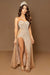 Luxury Strapless Beadings Side Split Evening Dress with Pearls
