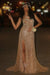 Luxury Strapless Beadings Side Split Evening Dress with Pearls