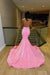 Glamorous Sliver And Pink V Neck Mermaid Prom Dress Sleeveless With Appliques