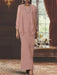 Floor-Length Scoop Neck Sheath Dress with Long Sleeves and Jacket for the Mother of the Bride