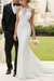 Ivory wedding dress simple mermaid bateau neck sleeveless lace appliqued traditional bridal dresses