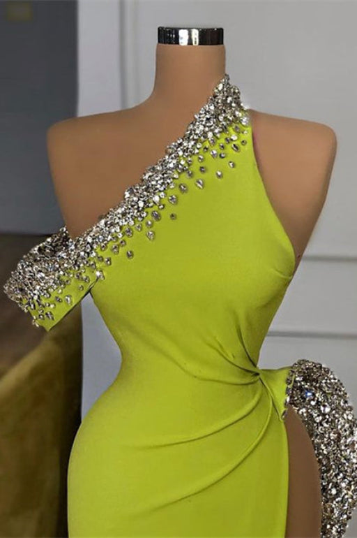 Mermaid Beaded Prom Dress with Off-The-Shoulder Design and Split