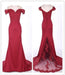 Mermaid Burgundy Off-the-Shoulder Chiffon Lace Prom/Evening Dress - Prom Dresses