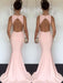Mermaid Jewel Sleeveless Sweep/Brush Train With Ruched Silk like Satin Dresses - Prom Dresses