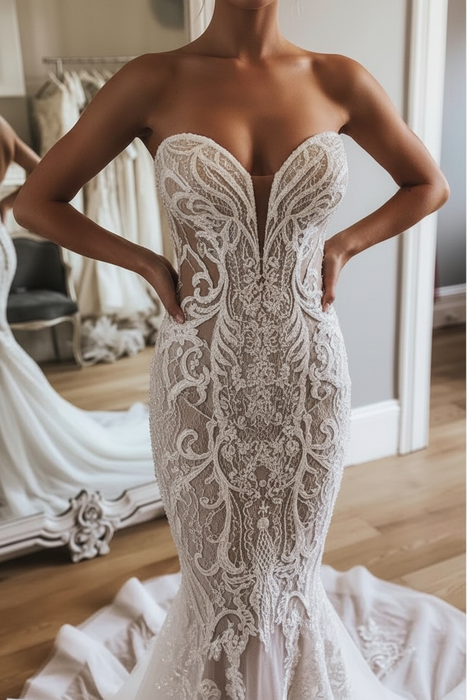 Mermaid Lace Sexy Sweetheart Wedding Dress - Wedding Dresses