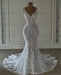 Mermaid Lace Sweetheart Wedding Dress V-neck Long Bridal Dress with Train - Wedding Dresses