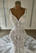 Mermaid Lace Sweetheart Wedding Dress V-neck Long Bridal Dress with Train - Wedding Dresses