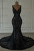 Mermaid Lace Sweetheart Wedding Dress V-neck Long Bridal Dress with Train - Wedding Dresses