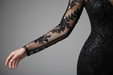 Long Sleeve Detail - Black Mermaid Prom Dress