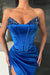 Mermaid Prom Dress in Royal Blue with Sequin Split