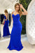 Mermaid Prom Dress Spaghetti-Straps Royal Blue
