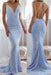 Mermaid Prom Dress with Sequins and Spaghetti Straps