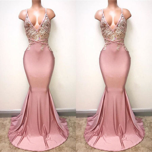 Mermaid Prom Gown with Delicate Lace Details and Spaghetti Straps