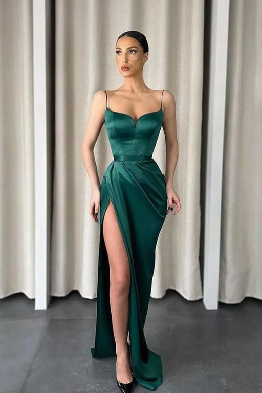 Mermaid Prom Gown with Spaghetti Straps and Sultry Split
