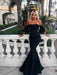 Trumpet/Mermaid Sleeveless Off-the-Shoulder Floor-Length Ruffles Stretch Crepe Dresses - Prom Dresses