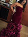 Mermaid Sweetheart Sleeveless Sweep/Brush Train With Ruffles Velvet Dresses - Prom Dresses