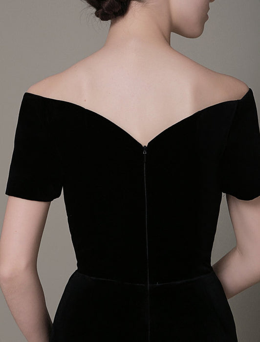 Black Prom Dresses 2021 Long Mermaid Velvet Evening Dress Vintage Lady Gaga Red Carpet Dress Milanoo wedding guest dress