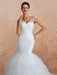 Mermaid Wedding Dress 2021 Beaded V Neck Sleeveless Bridal Gowns With Train