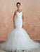 Mermaid Wedding Dress 2021 Beaded V Neck Sleeveless Bridal Gowns With Train