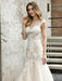 Wedding Dress Jewel Neck Sleeveless Natural Waist Lace Bridal Mermaid Dress With Train