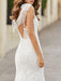 Wedding Dress With Train Mermaid Dress Sleeveless Lace V Neck Long Bridal Gowns