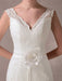 Mermaid Wedding Dresses Lace V Neck Flower Sash Ivory Bridal Dress With Train