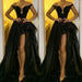 Midnight Elegance Off-the-Shoulder Prom Gown