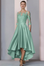 Mint Mermaid Satin Hi-Lo Mother of-Bride Dress with Appliques - Prom Dresses