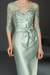 Mint Green Bateau 3/4 Long Sleeves Satin Mother of the Bride Dresses with Lace - Prom Dresses