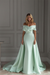 Mint Off-The-Shoulder Mermaid Prom Dress with Ruffles