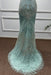 Mint Off-the-Shoulder Sequins Mermaid Prom Dress - Prom Dresses