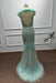 Mint Off-the-Shoulder Sequins Mermaid Prom Dress - Prom Dresses