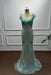 Mint Off-the-Shoulder Sequins Mermaid Prom Dress - Prom Dresses