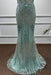 Mint Off-the-Shoulder Sequins Mermaid Prom Dress - Prom Dresses