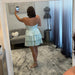Mint Lilac Plus Size Halter Corset Tiered Homecoming Dress Short with Pearl