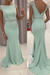 Mint Sequined Fitted Cap Sleeve Mermaid Prom Dress Formal Gown - Prom Dresses