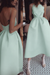 Mint Unique Tea Length Satin Party Spaghetti Straps Backless Prom Dress - Prom Dresses