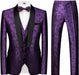Guy Modern Purple Three Pieces Jacquard Suits For Wedding