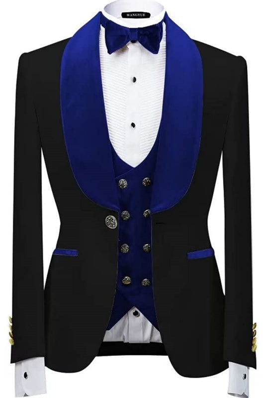 Stylish One Button Velvet Suit with Shawl Lapel for Wedding Party