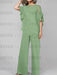Dusty Sage mother of the bride chiffon pantsuit with ruffle cape top