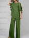 Olive Green mother of the bride chiffon pantsuit with ruffle cape top