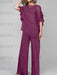 Orchid mother of the bride chiffon pantsuit with ruffle cape top