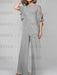 Silver mother of the bride chiffon pantsuit with ruffle cape top