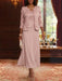 Mother of the bride dress with scalloped lace jacket in dusty rose